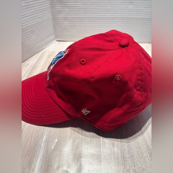 New England Patriots Hat Cap Strap Back Red Retro Logo NFL Football Mens - Picture 2 of 5